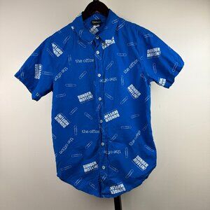 The Office Men's Hawaiian Shirt Dunder Mifflin Inc. Paper Company Blue Size S